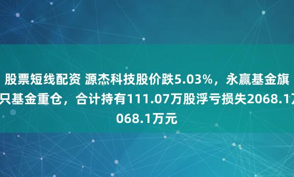 股票短线配资 源杰科技股价跌5.03%，永赢基金旗下6只基金重仓，合计持有111.07万股浮亏损失2068.1万元